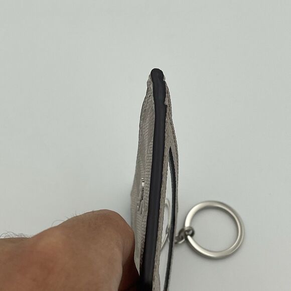 Coach Leather Small Zip Around Coin Wallet ID Keychain Purse Platinum Silver - Picture 13 of 16